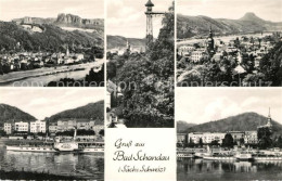 73032065 Bad Schandau Schaufelraddampfer Kirche Panoramen Bad Schandau - Bad Schandau