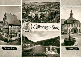 73031987 Otterberg Blaues Haus Rathaus Schwimmbad Panorama Otterberg - Sonstige & Ohne Zuordnung