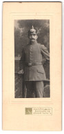 Fotografie Samson & Co., Würzburg, Marktpl. 15, Portrait Bayr. Soldat Mit Pickelhaube, Kragenspiegel II. B. 15  - War, Military