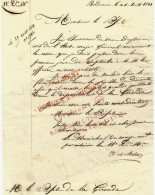 1821 LETTRE Bordeaux  Maréchal De Compagnie Commandant La 11° DIVISION MILITAIRE VISITE  ETAT MAJOR GENERAL Gironde - 1800 – 1899
