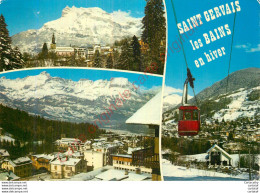 74.  SAINT GERVAIS LES BAINS En Hiver .  CP Multivues . - Saint-Gervais-les-Bains