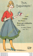 Carte Langae Des Fleurs . Rose Qui S'effeuille Veut Dire ...  POUR CORRESPONDRE !  Ill GRIFF . - Werbepostkarten