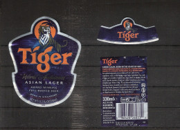 3 ETIQUETTE DE BIERE TIGRE TIGER WILDKATZE VIETNAM SINGAPOUR SINGAPORE BIERA BIER Béier BIRRA CERVEZA CERVEJA BEER - Beer