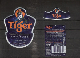 3 ETIQUETTE DE BIERE TIGRE TIGER WILDKATZE VIETNAM SINGAPOUR SINGAPORE BIERA BIER Béier BIRRA CERVEZA CERVEJA BEER - Bière