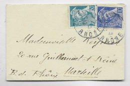 MERCURE POSTES 50C+10C MIGNONNETTE ?? RHONE 1944  AU TARIF - 1938-42 Mercure