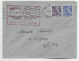 MERCURE POSTES 40C+10C LETTRE PARIS 6.IV 1943 TARIF IMPRIME - 1938-42 Mercurio