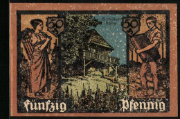 Notgeld Grünberg 1921, 50 Pfennig, Schillerhöhe, Stadtwappen Und Ziegenbock  - [11] Emissions Locales