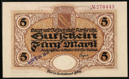 Notgeld Karlsruhe 1918, 5 Mark, Stadtwappen  - Lokale Ausgaben