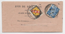 GANDON 4FR50 +50C BLASON AVIS DE RECEPTION ST TRIVIER 3.6.1947  AU TARIF - 1945-54 Marianne De Gandon