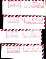 Australia, Victor Dekyvere, Import Export Lana, Macchine Satas, Universal, Ema,meter,freistempel,frammenti, 3 Scan (DZ) - Machine Labels [ATM]