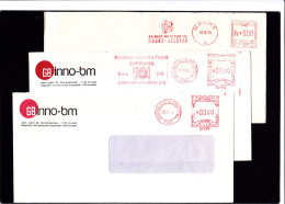 Belgio, Cafeteria Inno, MV Marke, Phormium Zele, Ema, Meter, Freistempel (DZa+b) - Lettres & Documents