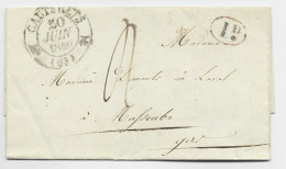 BASSES PYRENEES FLEURON CAUTERETS 20 JUIN 1846 LETTRE + ID ROUGE POUR LE GERS - 1801-1848: Vorläufer XIX