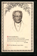 AK Goethe Unter Einem Mistelzweig Mit Gedicht  - Schriftsteller