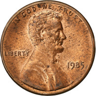 États-Unis, Cent, Lincoln Cent, 1985, U.S. Mint, Copper Plated Zinc, TTB - 1959-…: Lincoln, Memorial Reverse