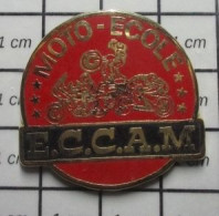 912B Pin's Pins / Beau Et Rare / THEME : MARQUES / MOTO-ECOLE ECCAM MONDEVILLE CALVADOSpar ALCARA - Trademarks