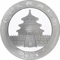 Chine, 10 Yüan, 1 Oz, Panda, Bullion, 2018, BE, Argent, SPL, KM:2410 - China