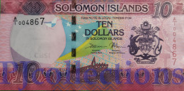 SOLOMON ISLANDS 10 DOLLARS 2017 PICK 33 UNC LOW SERIAL NUMBER "A/1 0048**" - Solomon Islands