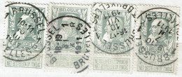 78  Obl  BXL 4 Obl.différentes - 1905 Breiter Bart