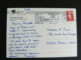 GAILLAC - TARN - FLAMME DOUBLE CERCLE SUR MARIANNE BRIAT - TOULOUSE LAUTREC PEINTRE - Maschinenstempel (Werbestempel)