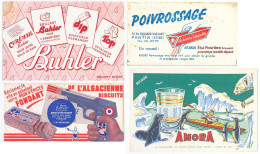 Lot De 4 Buvards (4) AMORA - L'ALSACIENNE - AUSSAGE - BUHLER  Avec Défauts ; Taches, Pliures, Déchirures Etc. Etc. - Collections, Lots & Series