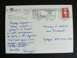 GAILLAC - TARN - FLAMME DOUBLE CERCLE SUR MARIANNE BRIAT - ALBI COLLEGIALE SAINT SALVY VUE DU CLOITRE - Mechanical Postmarks (Advertisement)