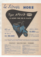 Skooter MORS  Type SPEED Au Recto, Type PARIS-NICE Au Verso (PPP47359) - Advertising