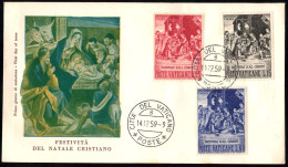 Vaticano 1959 -1987 FDC Natale + 4 Valori Su Busta - FDC