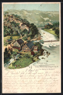 Lithographie Wiesenkotten Bei Burg A. D. Wupper, Restaurant Zum Wiesenkotten  - Sonstige & Ohne Zuordnung