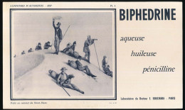 Buvard 21 X 12,5 Laboratoires BOUCHARA Alpinisme D'autrefois 1837 Pl. I Halte Au Sommet Du Mont-Blanc - Produits Pharmaceutiques