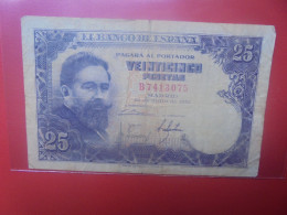 ESPAGNE 25 PESETAS 1954 Circuler (B.33) - 25 Pesetas