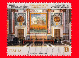 ITALIA - Usato - 2019 - 90 Anni Della Firma Dei Trattati Del Laterano - Patti - Sala Della Conciliazione - B - 2011-20: Used