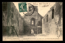 18 - MEHUN-SUR-YEVRE - L'EGLISE INCENDIEE PAR LA FOUDRE LE 11 AOUT 1910 - Mehun-sur-Yèvre