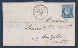 Doubs - G.C. 4849 Et Cachet 24  VUILLAFANS - 1849-1876: Période Classique