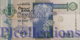 SEYCHELLES 10 RUPEES 1998 PICK 36a UNC PREFIX "AA" - Isola Salomon