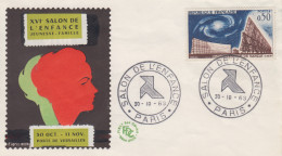 Enveloppe  FDC    FRANCE    SALON  DE  L' ENFANCE     PARIS   1963 - 1960-1969