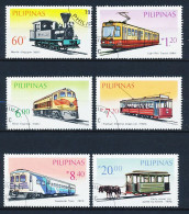 6 Timbres Oblitérés Des PHILIPPINES PILIPINAS XIII-15 Train Locomotive Tramway - Trains