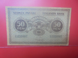 FINLANDE 50 PENNIA 1918 Circuler (B.33) - Finland