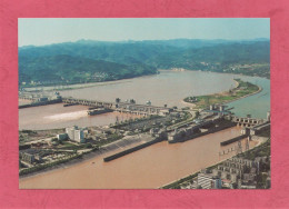 China. Hubei, Full View Of Gehouba Key Water. Control Project Of Yangtze River- Pre Stamped Post Card. - China