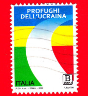 ITALIA - Usato - 2022 - Profughi Dell’Ucraina – Bandiera - B Zona 1 - 2021-...: Afgestempeld