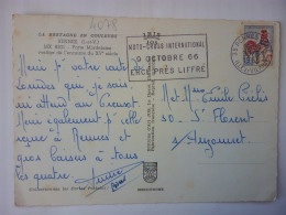 Au Départ De Rennes Gare. Flamme Moto Cross International, Ercé Près Liffré, 9 Octobre 66 (GF4078) - Maschinenstempel (Werbestempel)