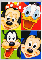 4 CPSM / CPM 10.5 X 15 Walt Disney Tête De  Mickey Minnie Donald Dingo Série Complète - Sonstige & Ohne Zuordnung