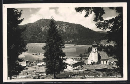 AK Achenkirch Am Achensee, Teilansicht Mit Kirchturm  - Autres & Non Classés