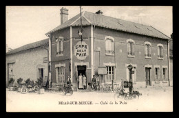 55 - BRAS-SUR-MEUSE - LE CAFE DE LA PAIX - POMPES A ESSENCE - MOTOS - EDITEUR GRENIER - Autres & Non Classés