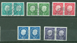 RFA    Michel  302/302 à 306/306  Waagerechte Paare   Ob Quasi  TB   Cote 650 Euro  - Used Stamps