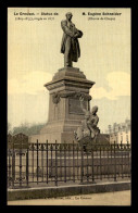 71 - LE CREUSOT - STAUE DE M. EUGENE SCHNEIDER - CARTE TOILEE ET COLORISEE - Le Creusot