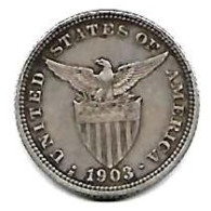 PHILIPPINES  US. Administration  20  Centavos  Eagle  KM166  Année 1903s San Francisco,  Rare  Ag. 0.900 - Philippines