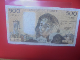 FRANCE 500 FRANCS 1992 Circuler (B.33) - 500 F 1968-1993 ''Pascal''