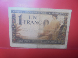 NICE 1 FRANC 1920/22 Circuler (B.33) - Bonds & Basic Needs