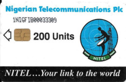 Nigeria: Nigerian Telecommunications - 1996 Nitel ...Your Link To The World. (0 Dashed) - Nigeria