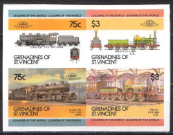 Grenadines Of St Vincent MNH Imperforated Stamps From SS - Trains